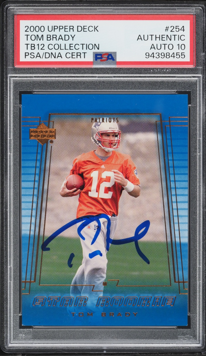 2000 Upper Deck TB12 Collection Tom Brady ROOKIE AUTO DNA 10 #254 PSA AUTH