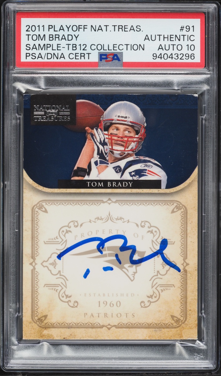 2011 Playoff National Treasures Sample TB12 Collection Tom Brady AUTO DNA 10 #91 PSA AUTH
