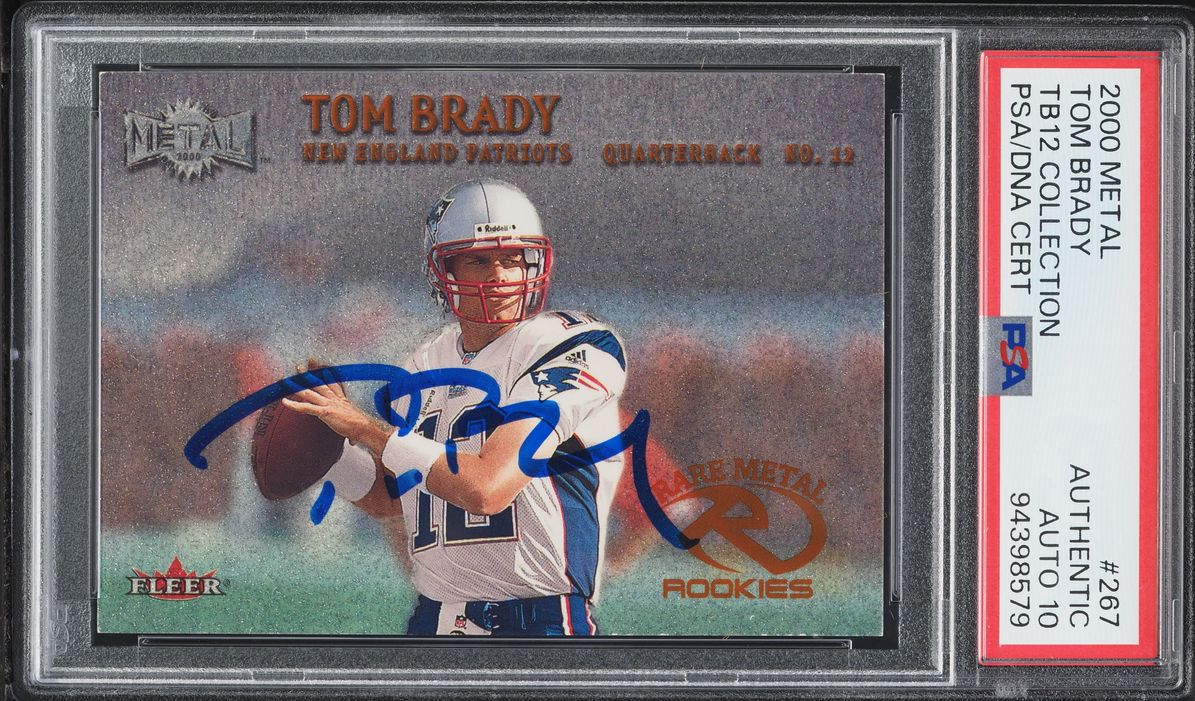 2000 Metal TB12 Collection Tom Brady ROOKIE AUTO DNA 10 #267 PSA AUTH