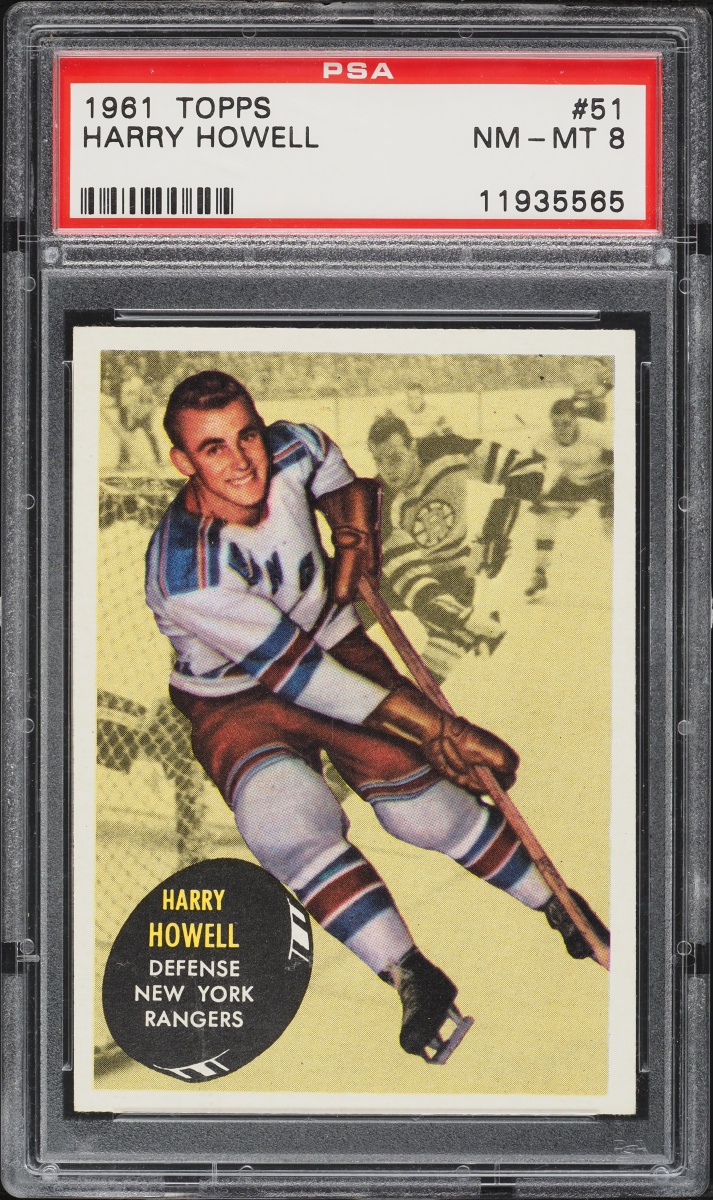 1961 Topps Hockey Harry Howell #51 PSA 8 NM-MT