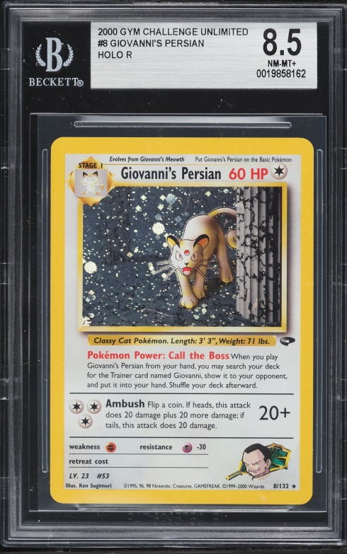 giovanni's persian pokemon card Pokemon Gym Challenge Rare Holo Giovanni's Persian #053 [Japanese CGC