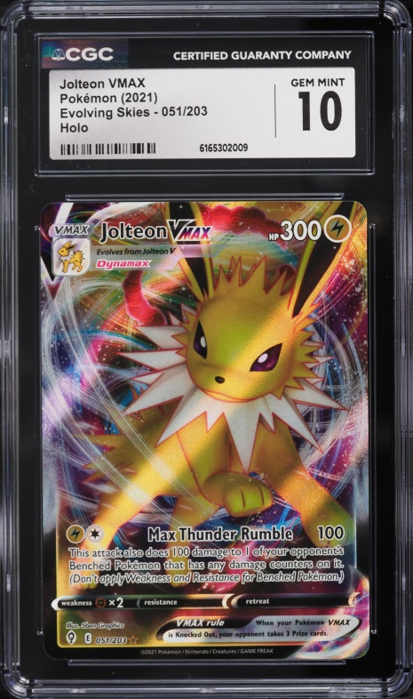 2021 Pokemon Sword & Shield Evolving Skies Full Art Jolteon VMAX #51 CGC 10 GEM MINT