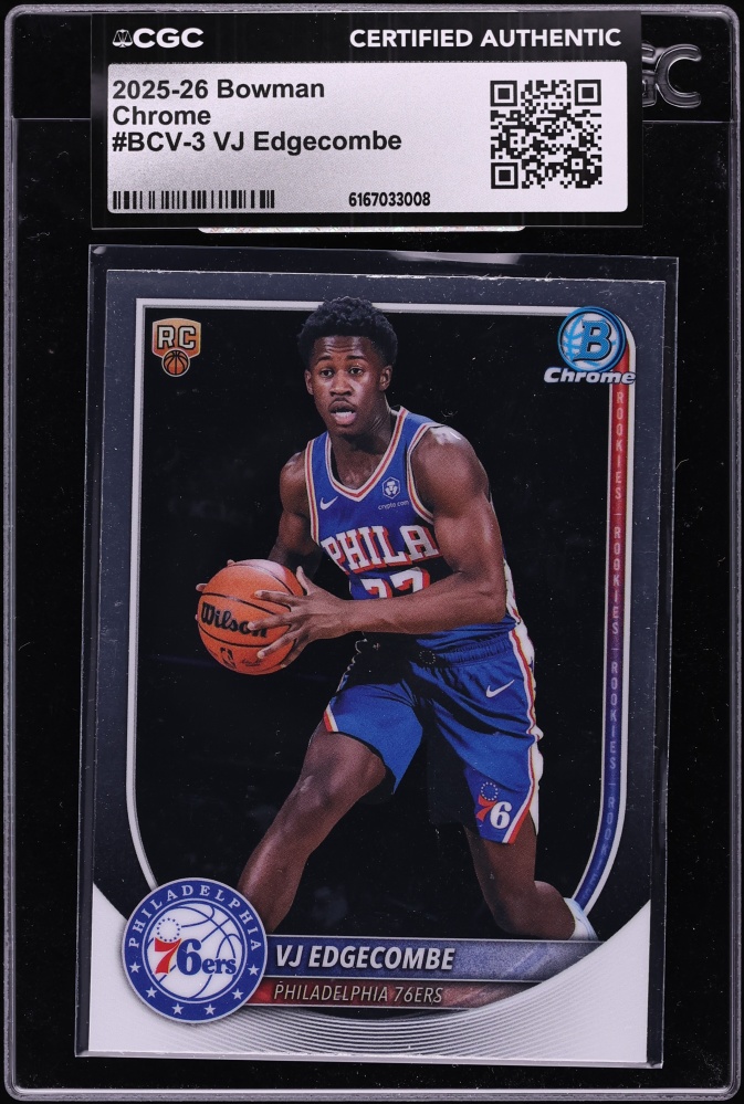 2025 Bowman Chrome VJ Edgecombe ROOKIE #BCV-3 CGC AUTH