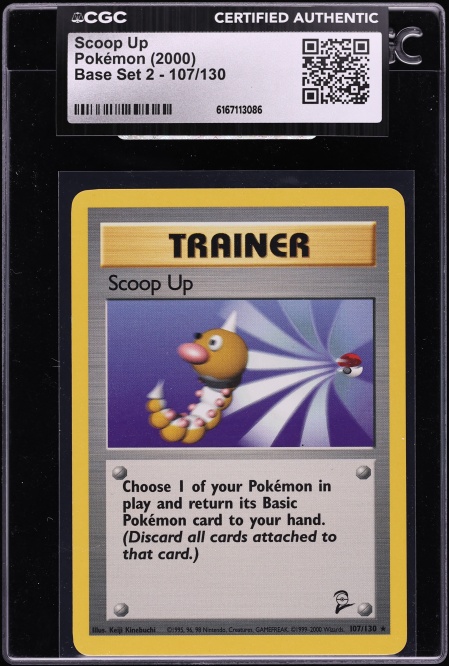 2000 Pokemon Base Set 2 Scoop Up #107 CGC AUTH