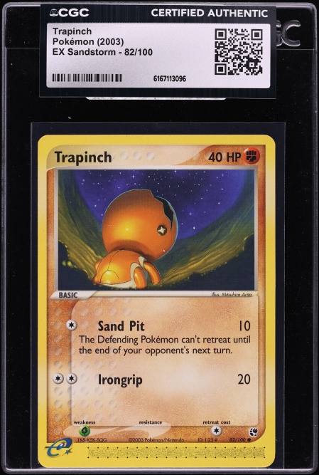 2003 Pokemon EX Sandstorm Trapinch #82 CGC AUTH
