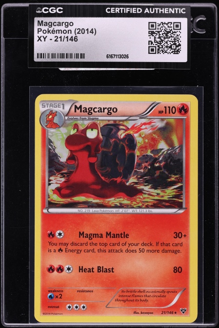 2014 Pokemon XY Magcargo #21 CGC AUTH
