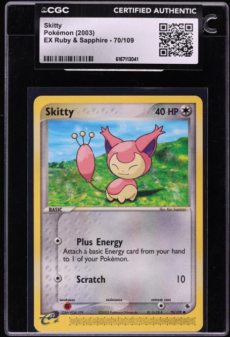 2003 Pokemon EX Ruby & Sapphire Skitty #70 CGC AUTH