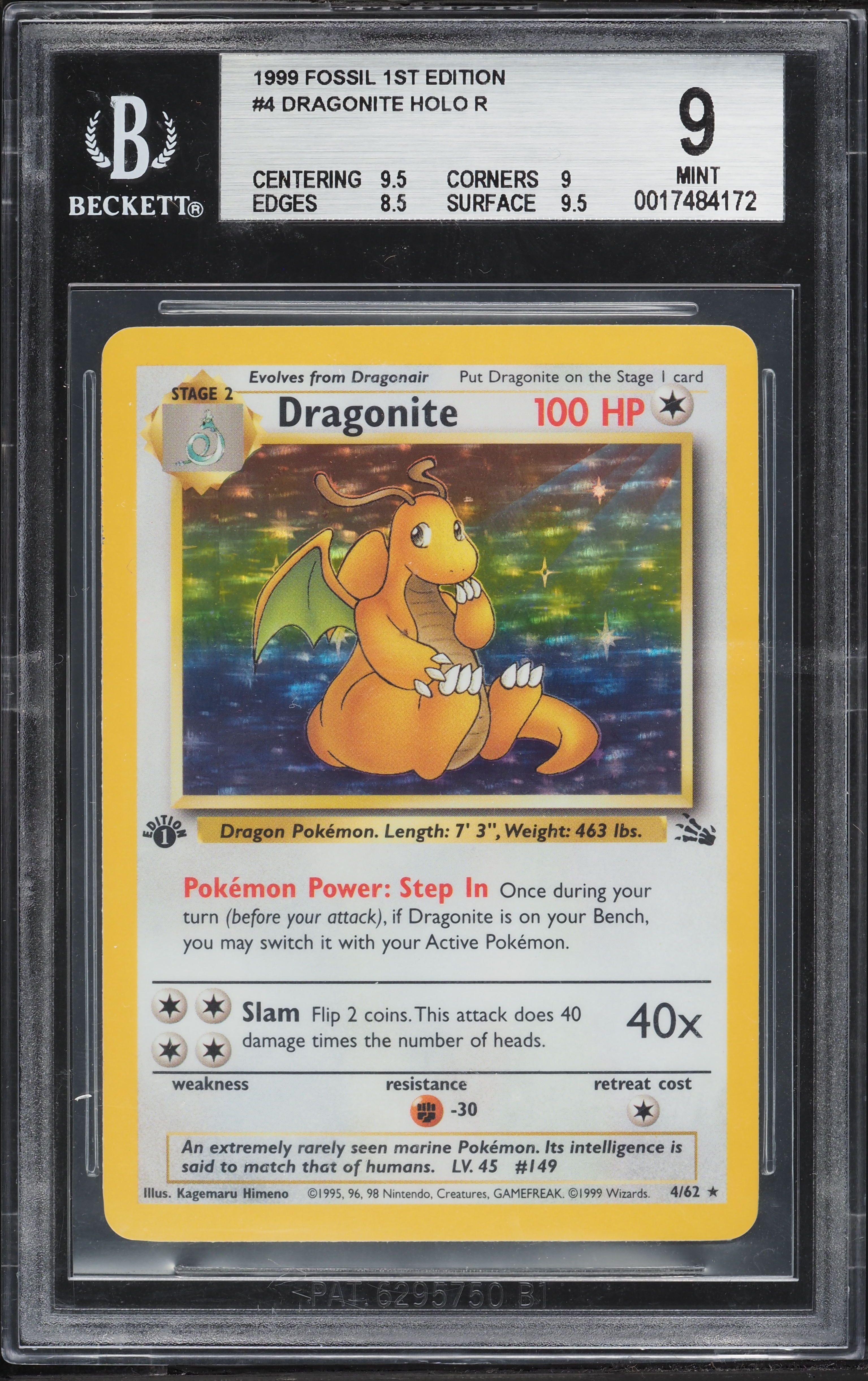 dragonite pokemon card 1st edition 1999 FOSSIL #19/62 HGA 9 CERT P0NYKNBDLL  Jeffthrowcards this card is the perfect way to showcase your collection. Dark Dragonite 2000 Pokemon TCG