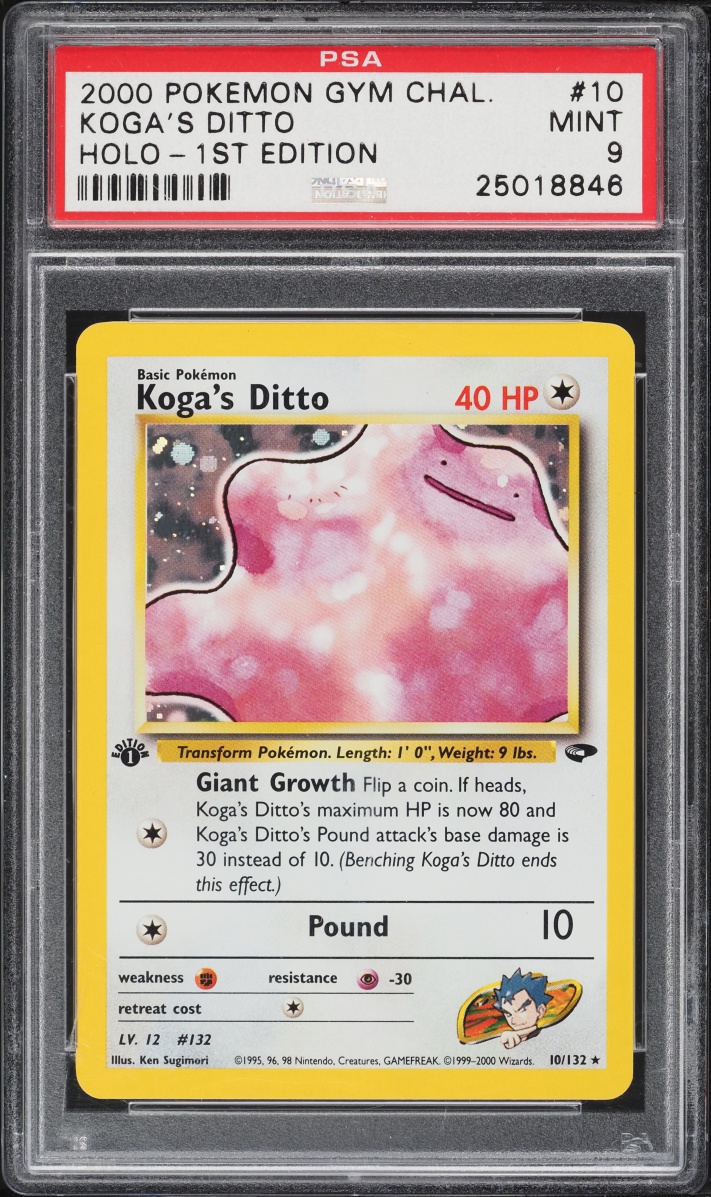 2000 Pokemon Gym Challenge 1st Edition Holo Koga's Ditto #10 PSA 9 MINT