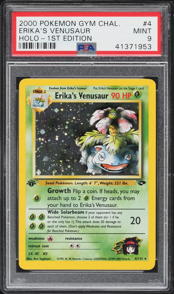 2000 Pokemon Gym Challenge 1st Edition Holo Erika's Venusaur #4 PSA 9 MINT