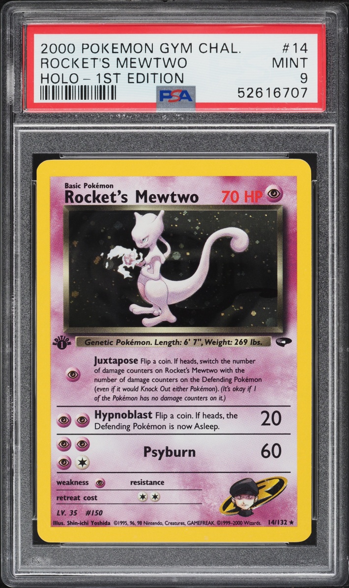 2000 Pokemon Gym Challenge 1st Edition Holo Rocket's Mewtwo #14 PSA 9 MINT