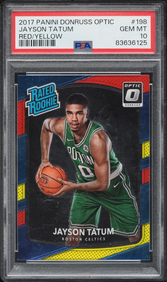 2017 Donruss Optic Red & Yellow Jayson Tatum ROOKIE #198 PSA 10 GEM MINT