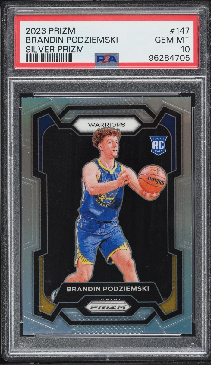 2023 Panini Prizm Silver Brandin Podziemski ROOKIE #147 PSA 10 GEM MINT