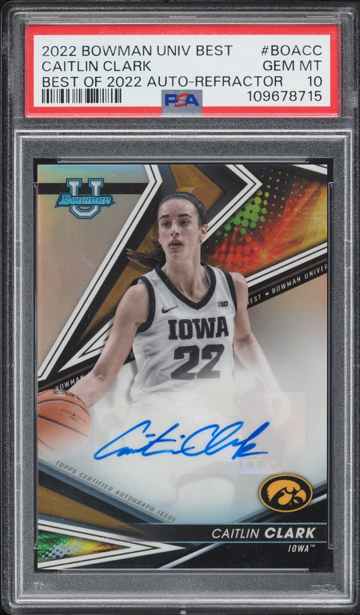 2022 Bowman University Best Of '22 Refractor Caitlin Clark AUTO #BOA-CC PSA 10 GEM MINT