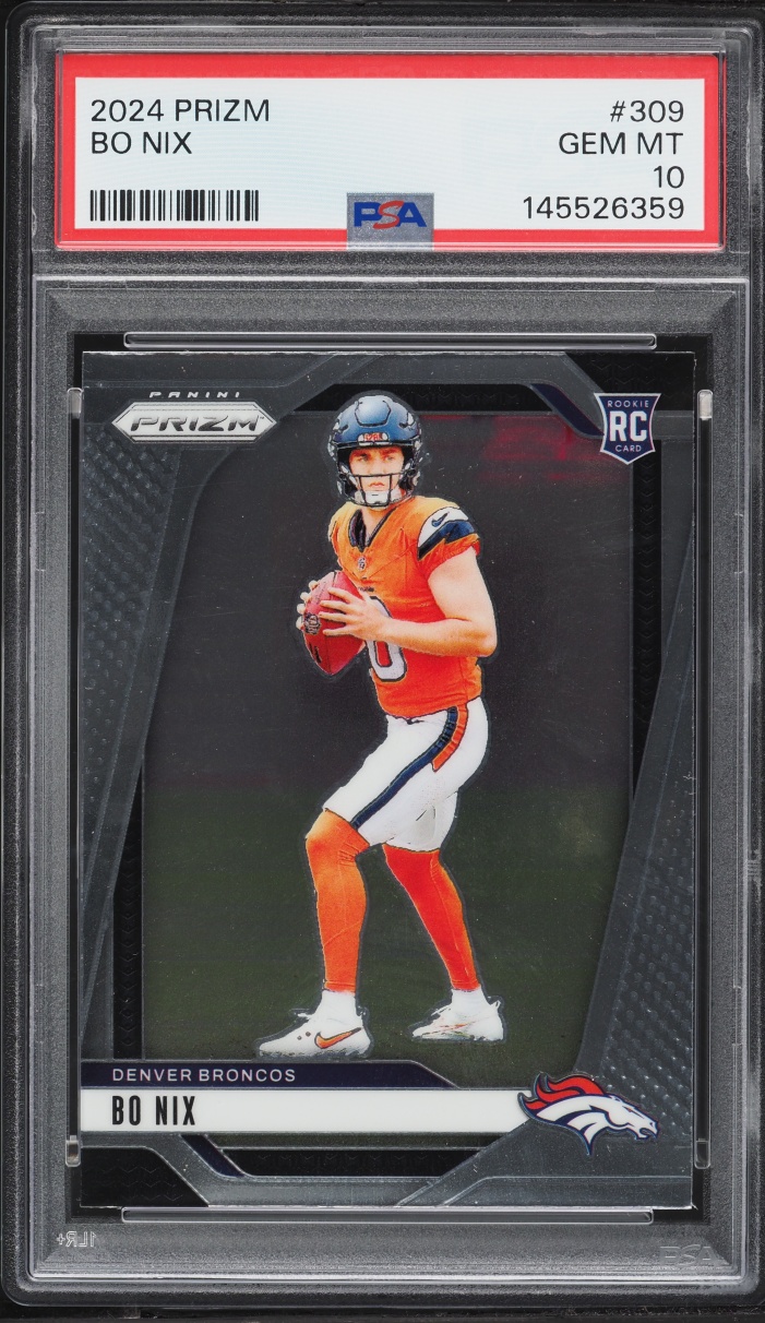 2024 Panini Prizm Bo Nix ROOKIE #309 PSA 10 GEM MINT