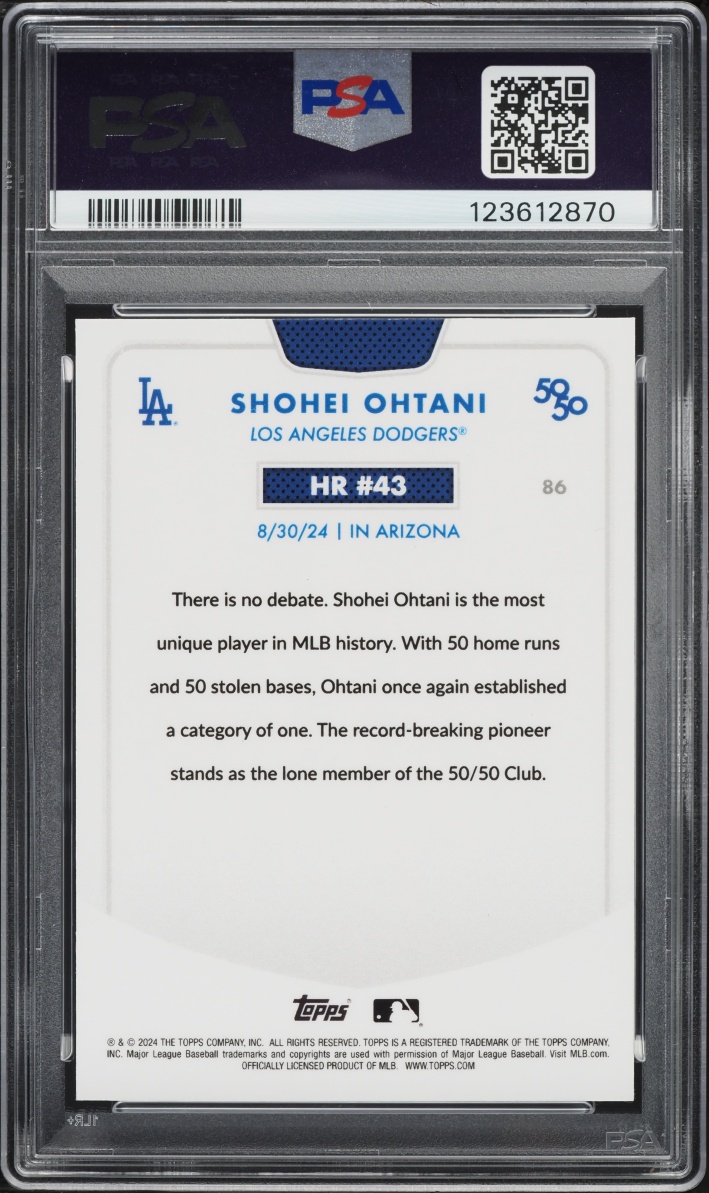 2024 Topps Chrome 50/50 LA Logofractor Shohei Ohtani /50 #86 PSA 10 GEM MINT