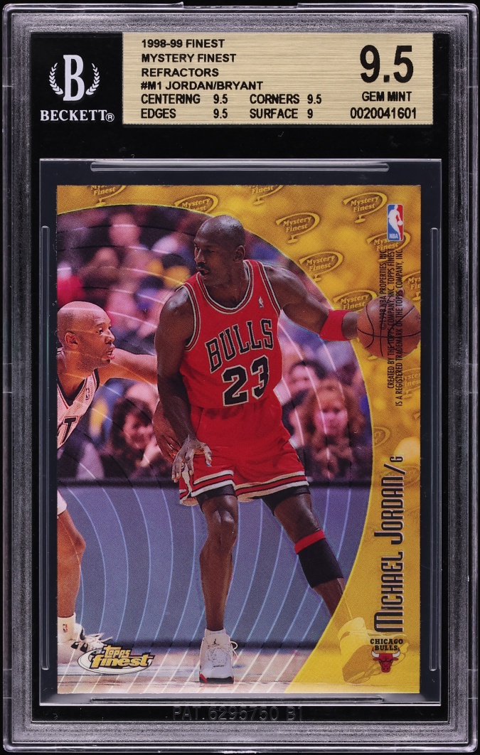 1998 Finest Mystery Refractor Michael Jordan & Kobe Bryant BGS 9.5 GEM MINT
