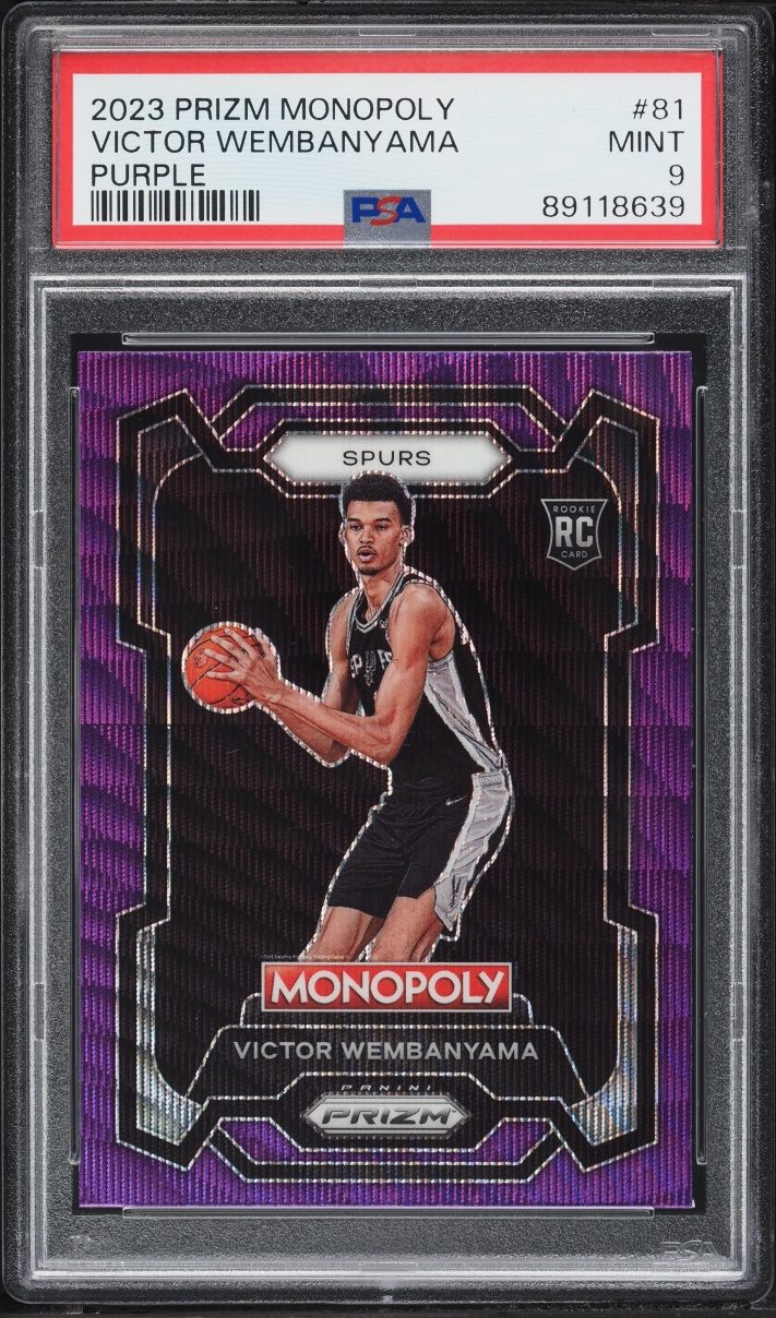 2023 Panini Prizm Monopoly Purple Victor Wembanyama ROOKIE #81 PSA 9 MINT