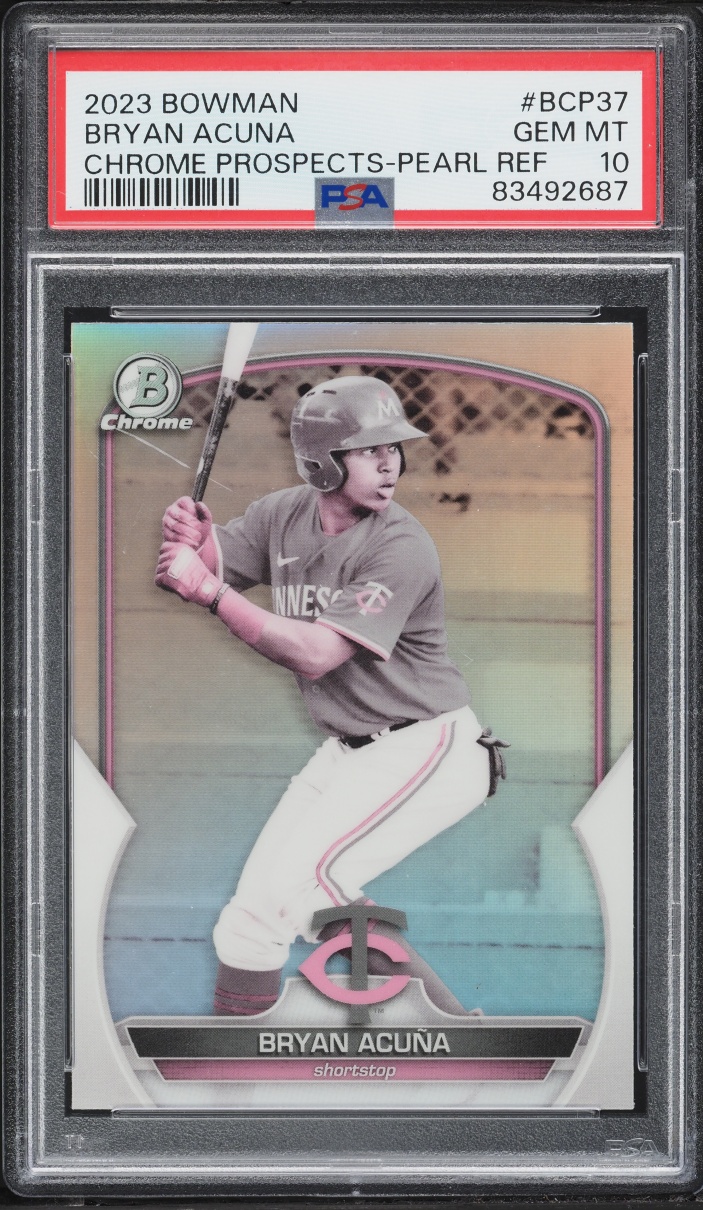 2023 Bowman Chrome Pearl Refractor Bryan Acuna PROSPECTS #BCP-37 PSA 10 GEM MINT