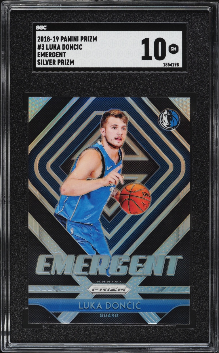 2018 Panini Prizm Emergent Silver Luka Doncic ROOKIE #3 SGC 10 GEM MINT