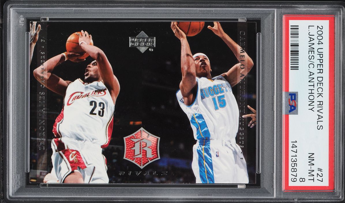 2004 Upper Deck Rivals LeBron James Carmelo Anthony #27 PSA 8 NM-MT