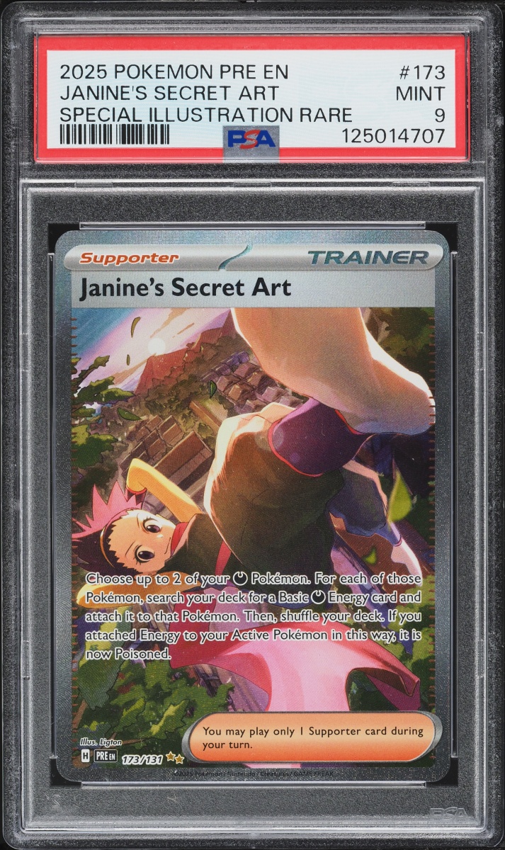 2025 Pokemon Scarlet & Violet Prismatic Evolutions SIR Janine's Secret Art #173 PSA 9 MINT