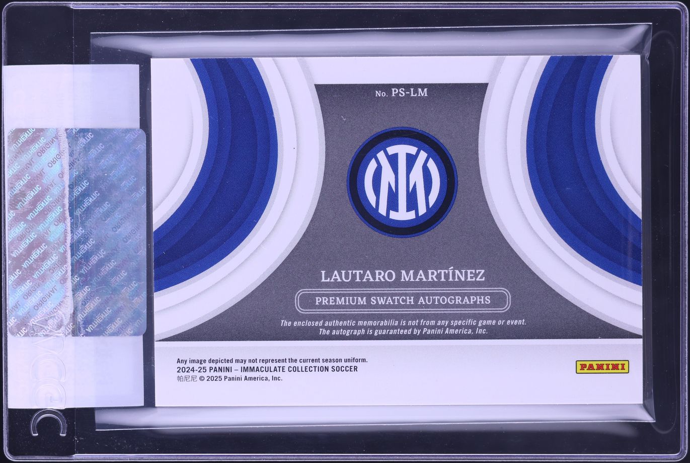 2024 Immaculate Collection Premium Sapphire Lautaro Martinez PATCH AUTO /10 #PS-LM CGC AUTH