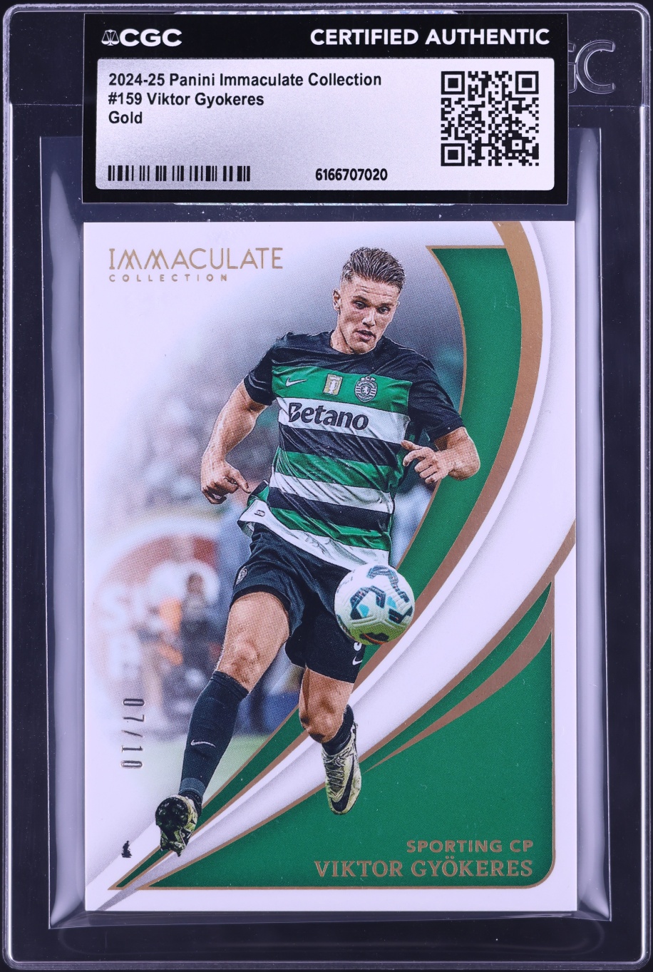 2024 Immaculate Collection Gold Viktor Gyokeres /10 #159 CGC AUTH