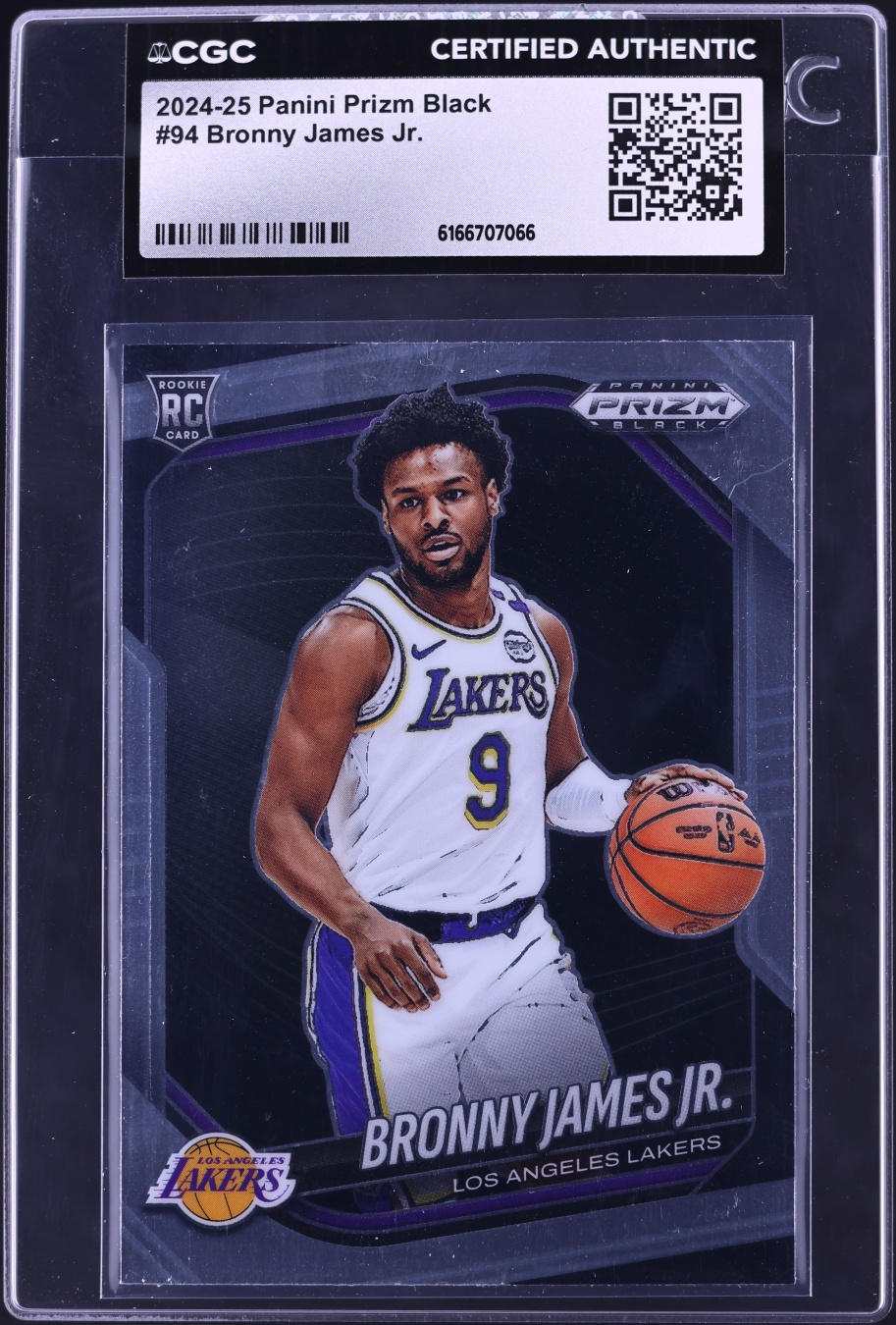 2024 Panini Prizm Black Bronny James Jr. ROOKIE #94 CGC AUTH
