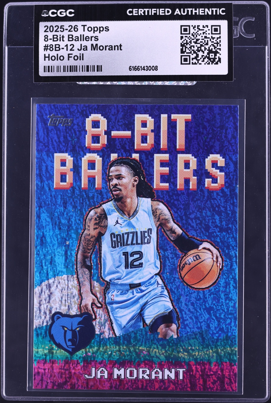 2025 Topps 8-Bit Ballers Holo Foil Ja Morant #8B-12 CGC AUTH