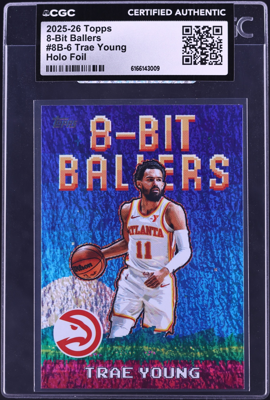 2025 Topps 8-Bit Ballers Holo Foil Trae Young #8B-6 CGC AUTH