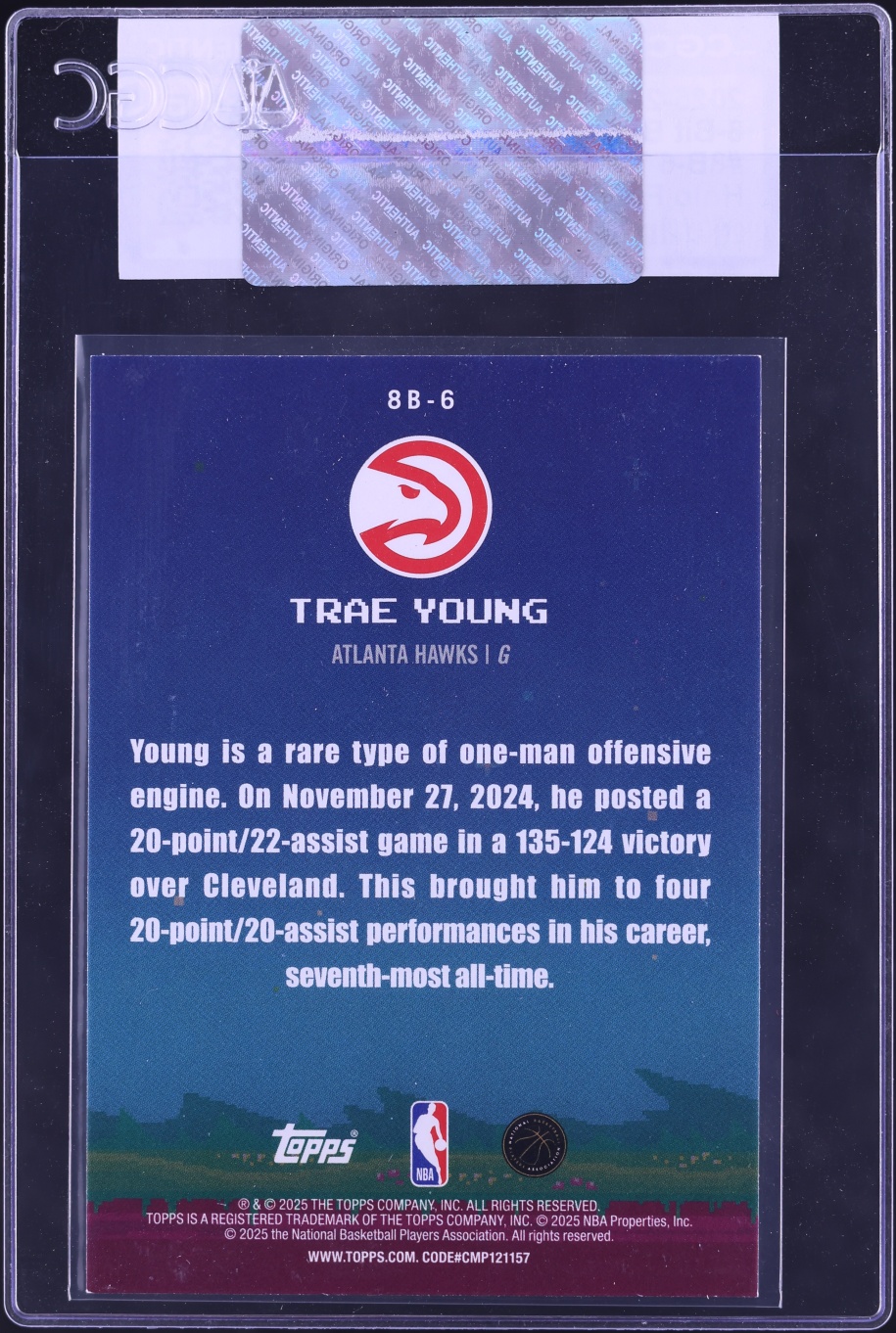 2025 Topps 8-Bit Ballers Holo Foil Trae Young #8B-6 CGC AUTH