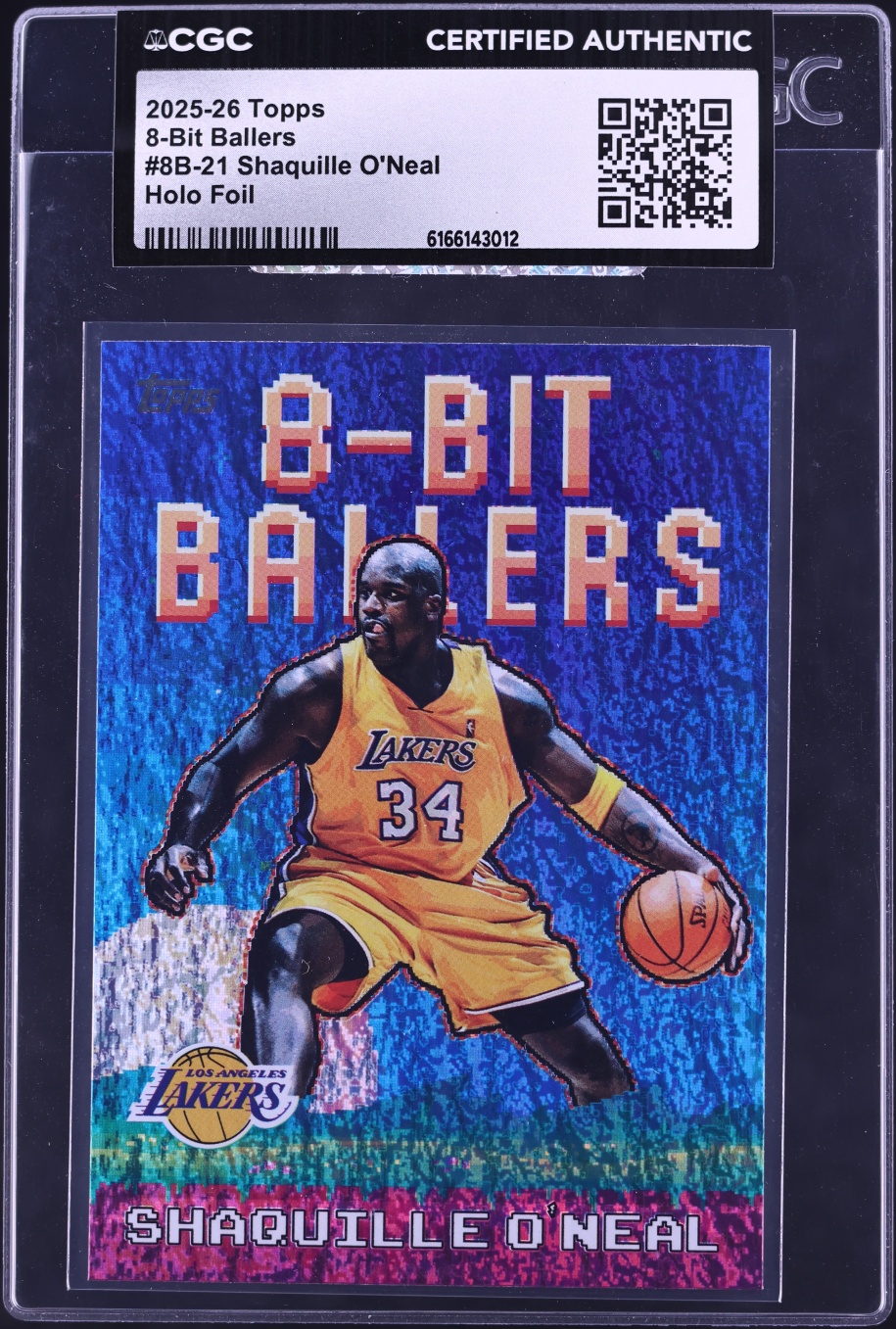 2025 Topps 8-Bit Ballers Holo Foil Shaquille O'Neal #8B-21 CGC AUTH