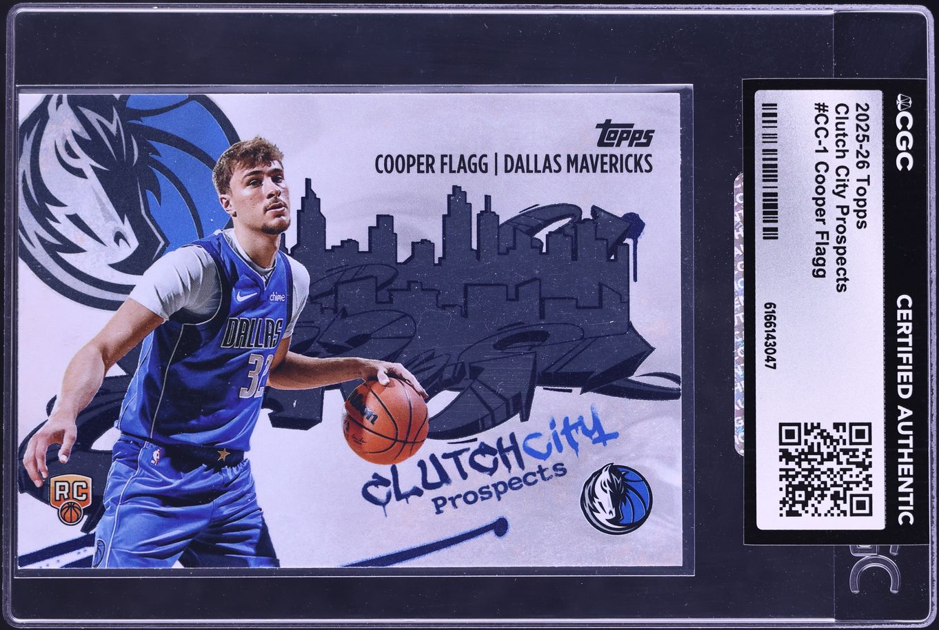 2025 Topps Clutch City Prospects Cooper Flagg ROOKIE #CC-1 CGC AUTH
