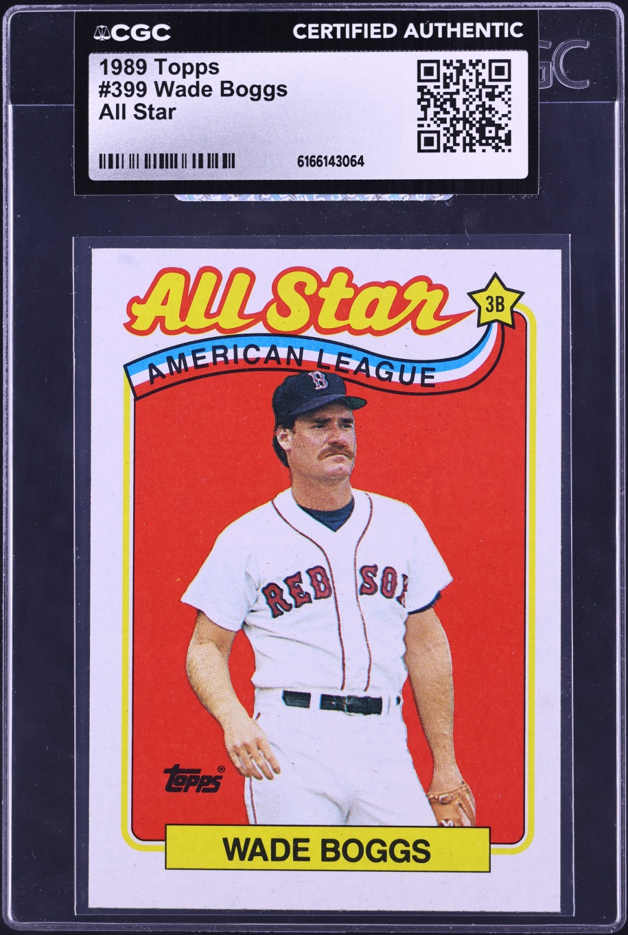 1989 Topps All Star Wade Boggs #399 CGC AUTH