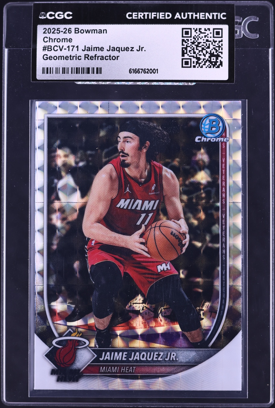 2025 Bowman Chrome Geometric Refractor Jaime Jaquez Jr. #BCV-171 CGC AUTH