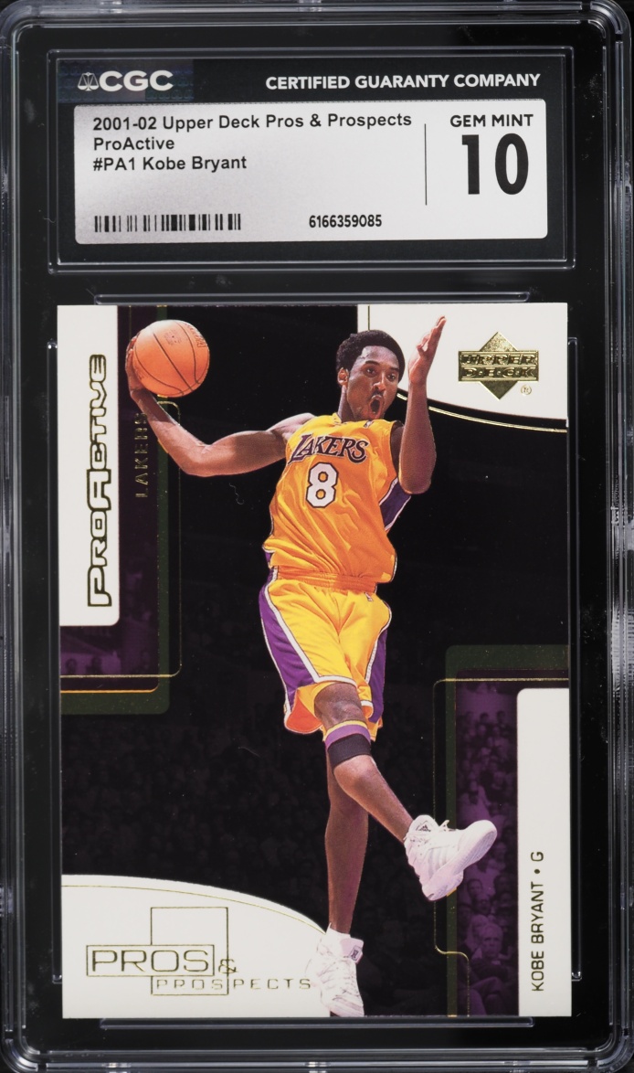 2001 Upper Deck Pros & Prospects Proactive Kobe Bryant #PA1 CGC 10 GEM MINT
