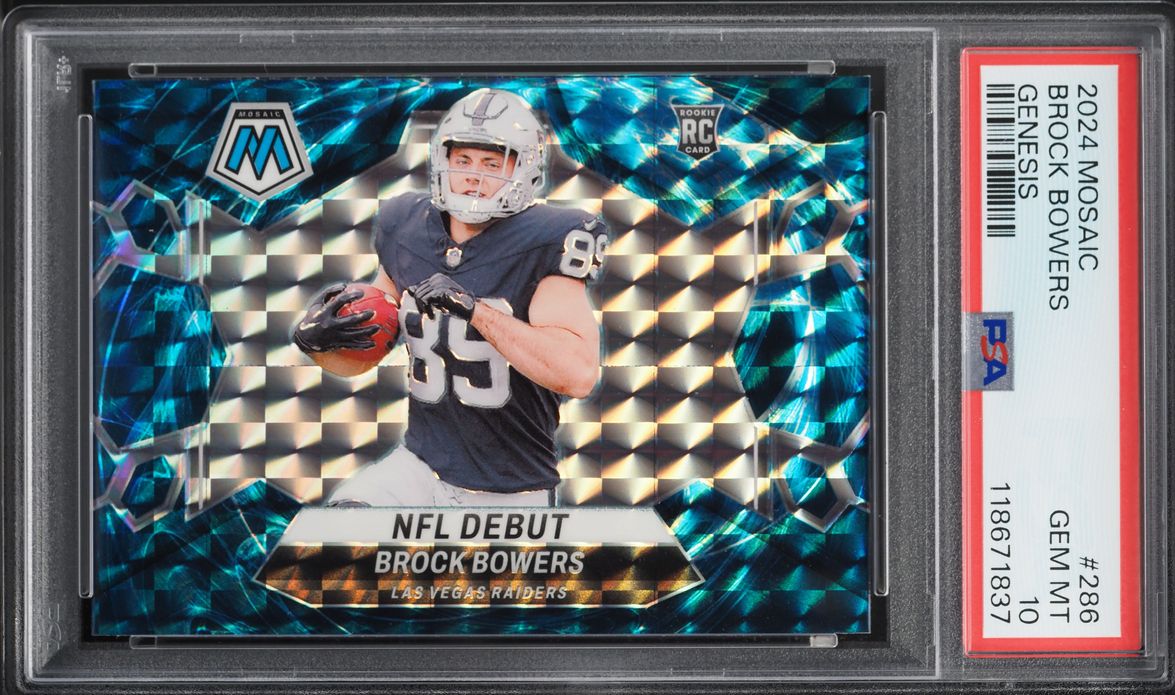 2024 Panini Mosaic Genesis Brock Bowers ROOKIE #286 PSA 10 GEM MINT