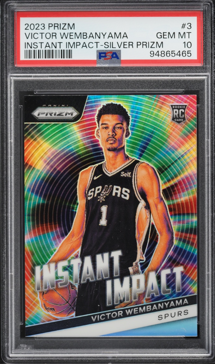 2023 Panini Prizm Instant Impact Silver Victor Wembanyama ROOKIE #3 PSA 10 GEM MINT