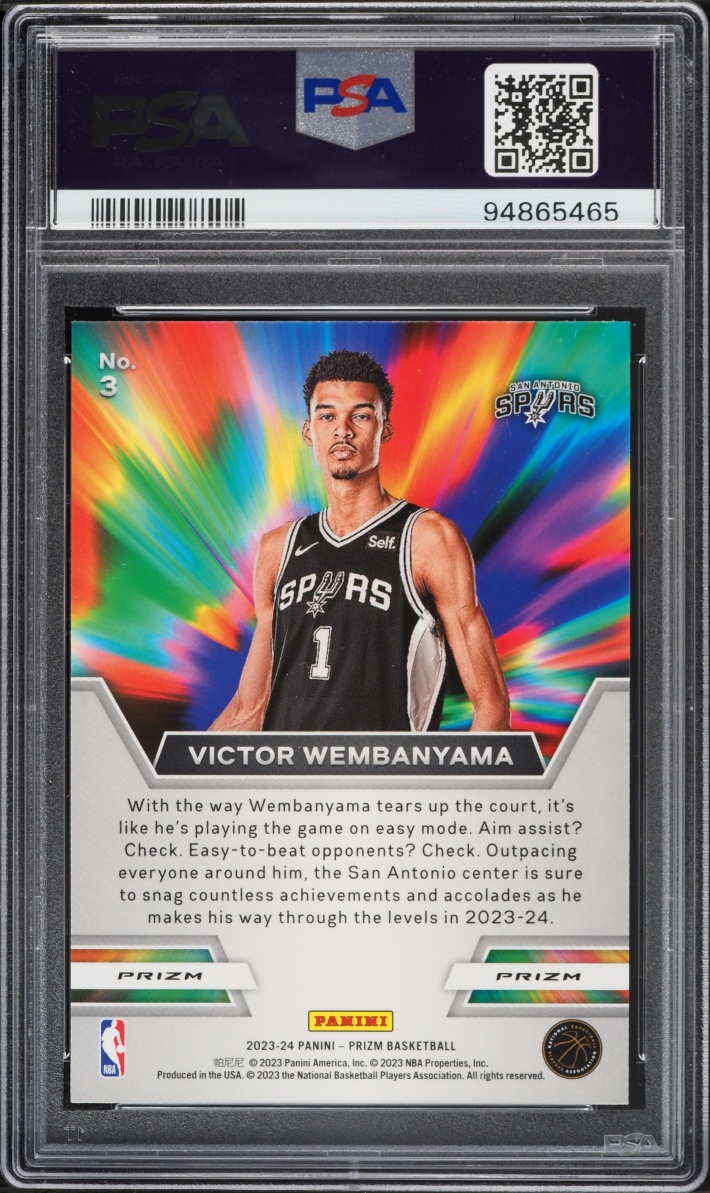 2023 Panini Prizm Instant Impact Silver Victor Wembanyama ROOKIE #3 PSA 10 GEM MINT