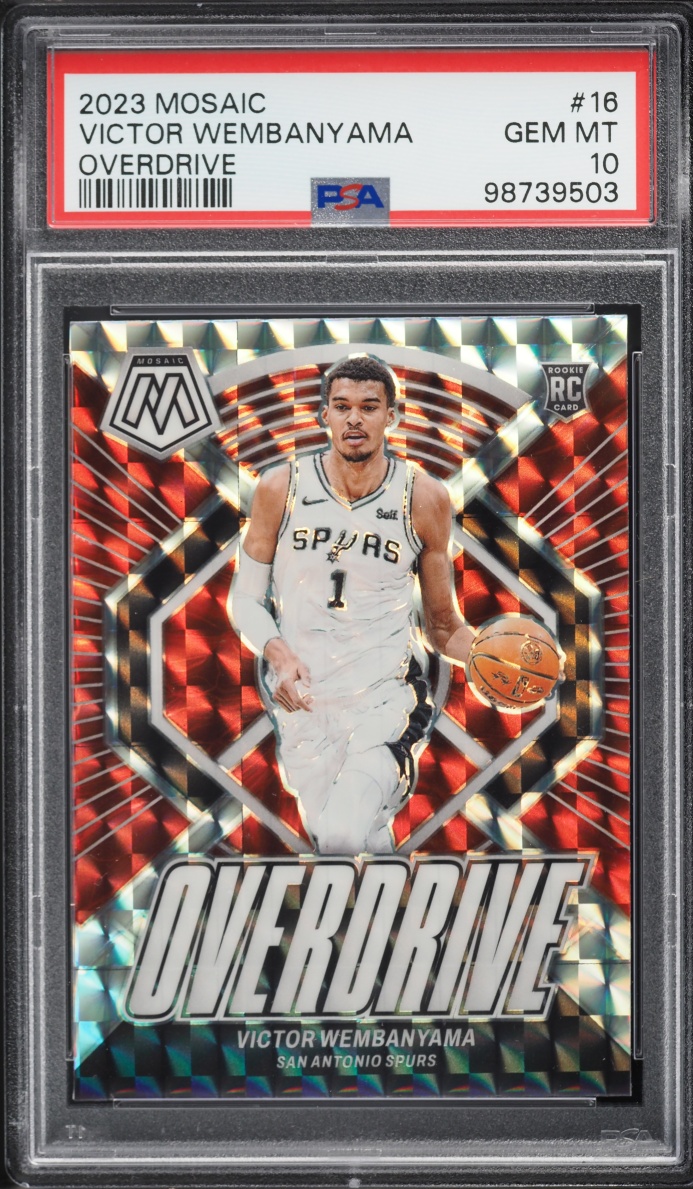 2023 Panini Mosaic Overdrive Victor Wembanyama ROOKIE #16 PSA 10 GEM MINT