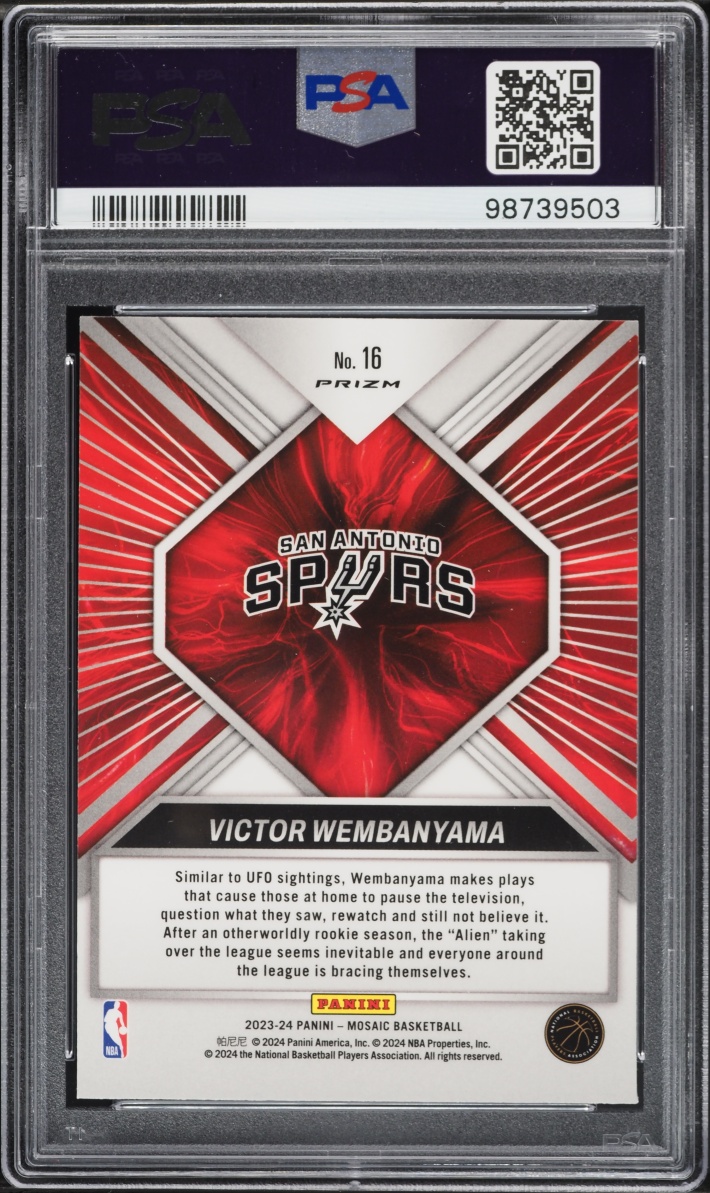 2023 Panini Mosaic Overdrive Victor Wembanyama ROOKIE #16 PSA 10 GEM MINT