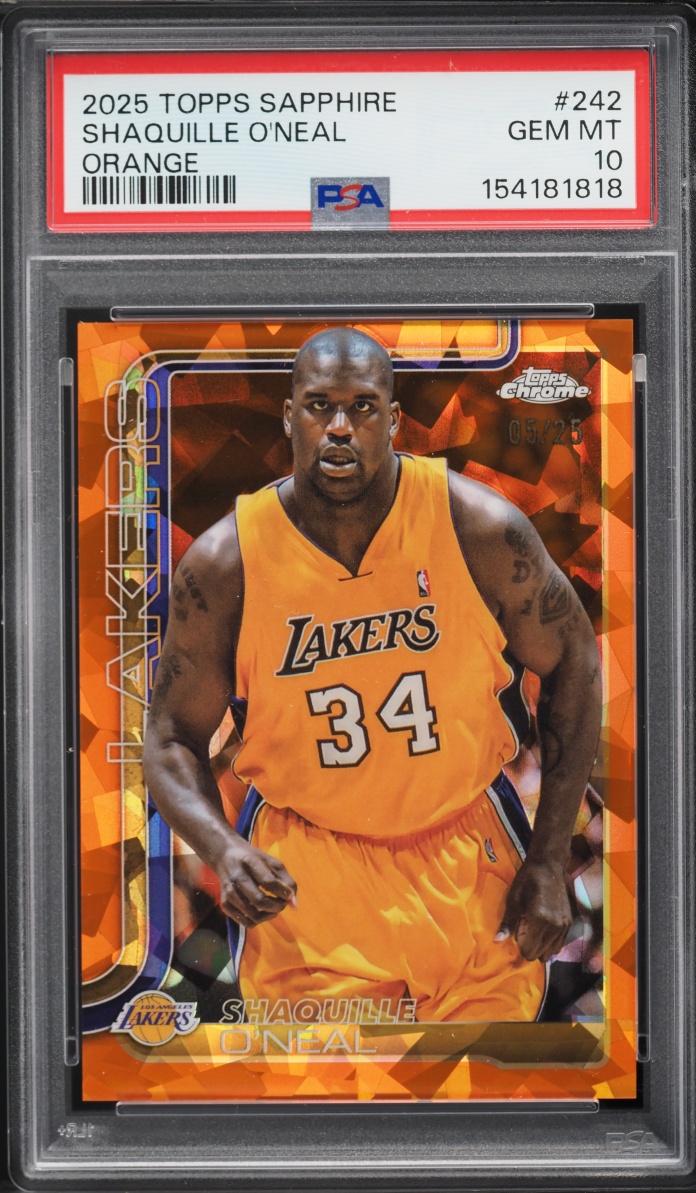 2025 Topps Chrome Sapphire Basketball Orange Shaquille O'Neal #242