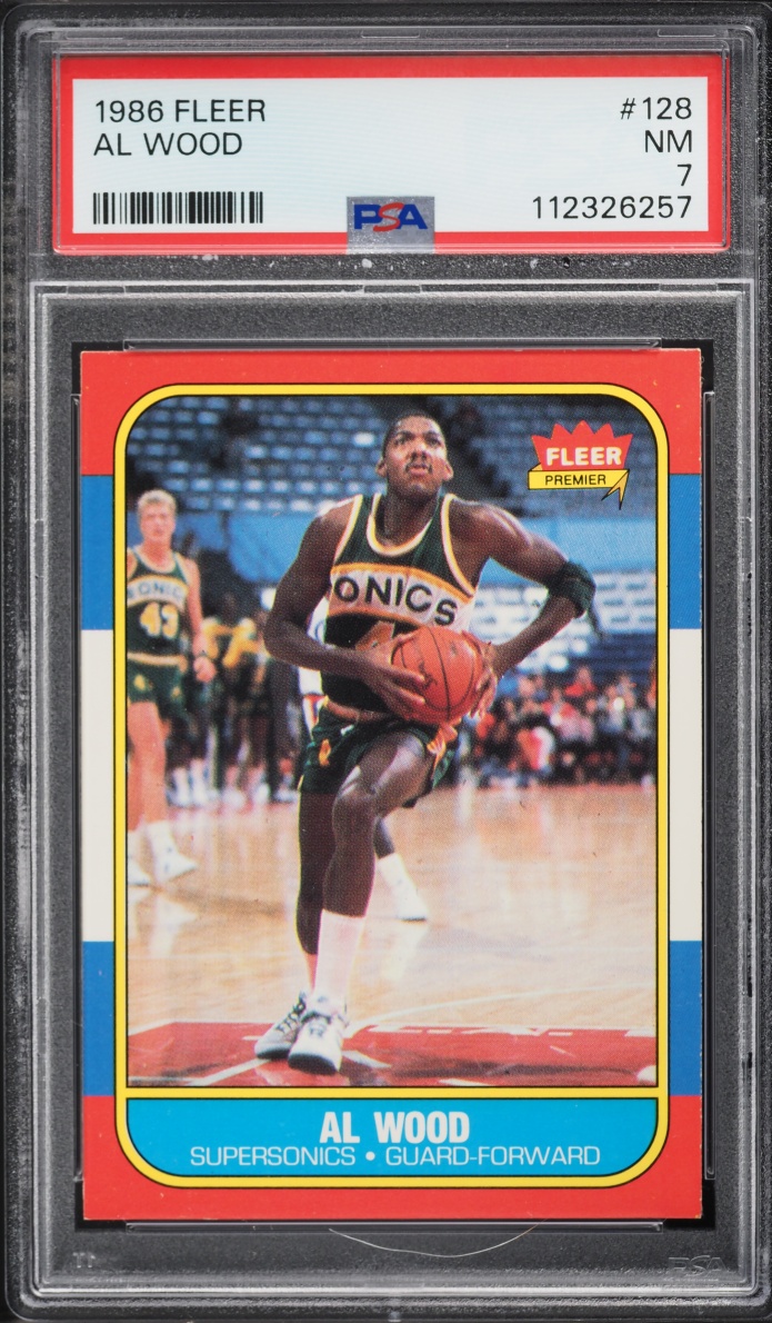 1986 Fleer Basketball Al Wood #128 PSA 7 NRMT