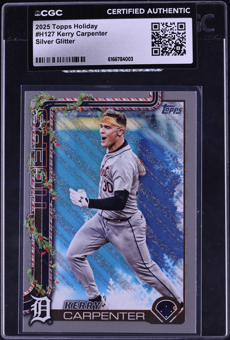 2025 Topps Holiday Silver Glitter Kerry Carpenter #H127 CGC AUTH