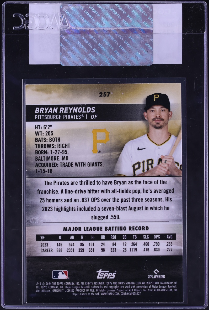 2024 Stadium Club Bryan Reynolds #257 CGC AUTH