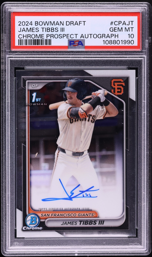 2024 Bowman Chrome Draft James Tibbs III PROSPECT AUTO #CPAJT PSA 10 GEM MINT