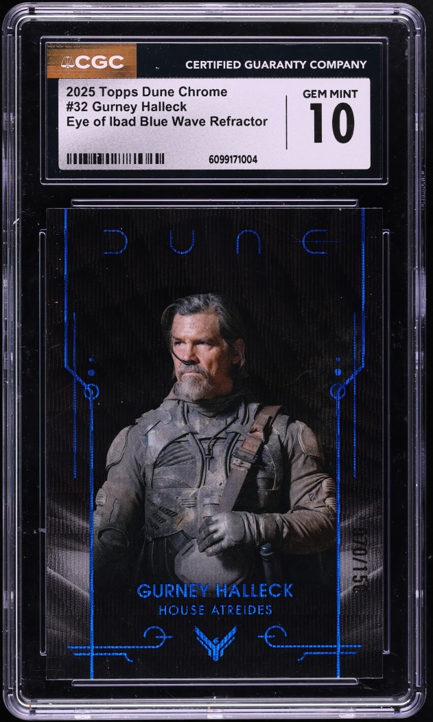 2025 Topps Dune Chrome Eye Of Ibad Blue Wave Refractor Gurney Halleck /150 #32 CGC 10 GEM MINT