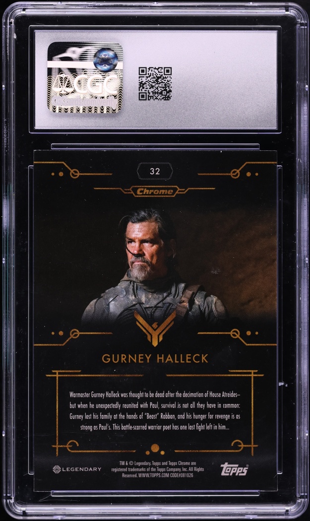 2025 Topps Dune Chrome Eye Of Ibad Blue Wave Refractor Gurney Halleck /150 #32 CGC 10 GEM MINT