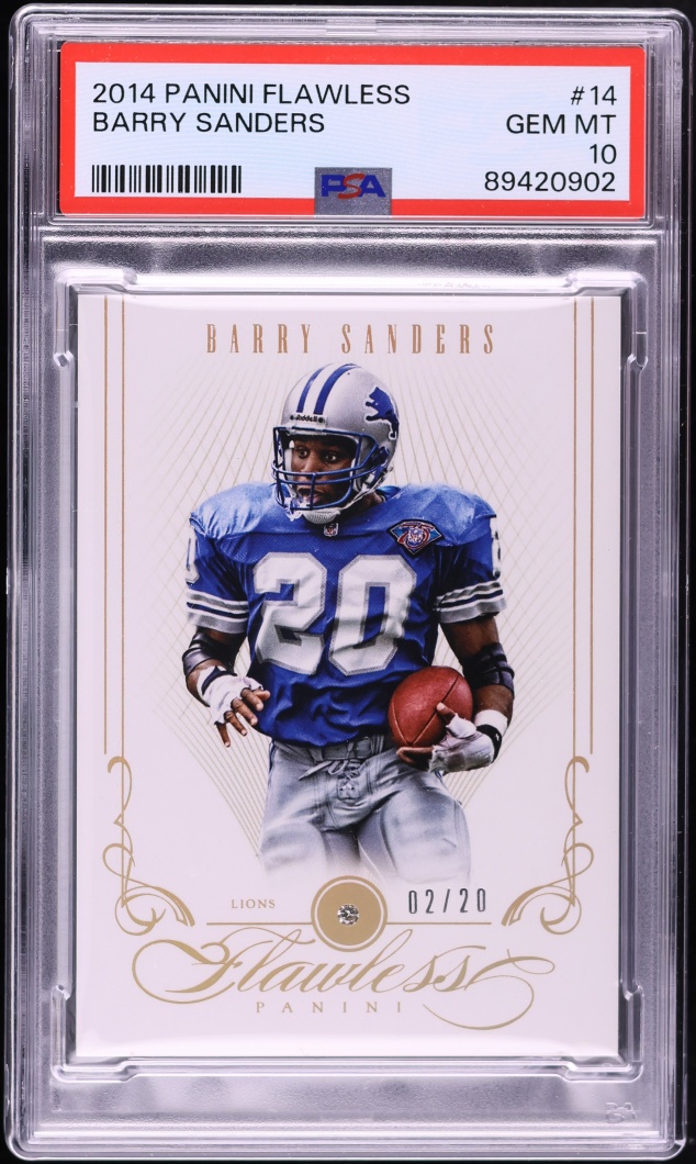 2014 Panini Flawless Diamond Gems Barry Sanders /20 #14 PSA 10 GEM MINT